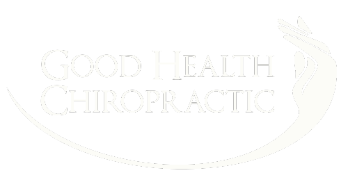 Good Health Chiro white logo with transparent background